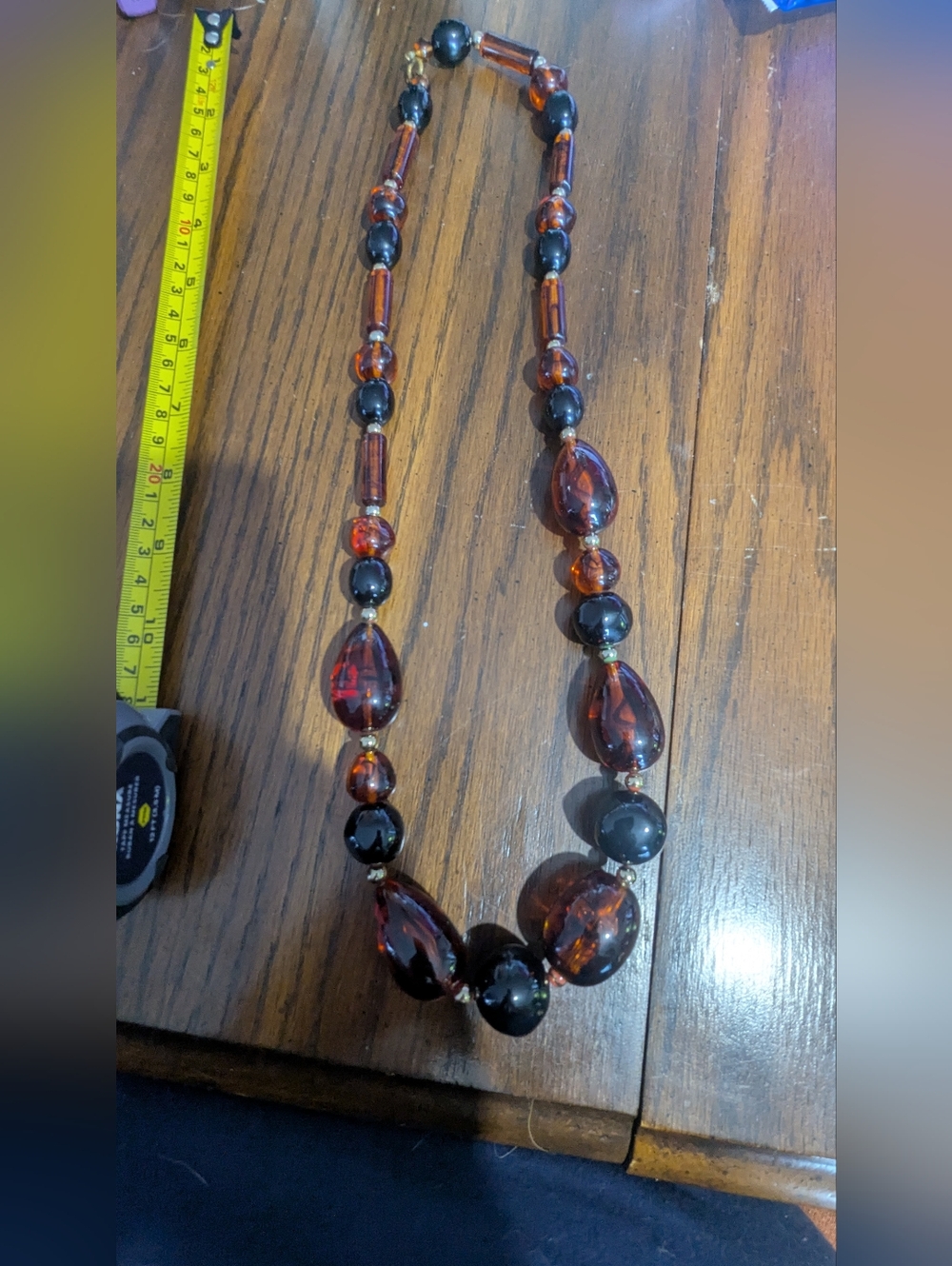 Elegant Amber-Tone Beaded Necklace - Women's Fashion Jewelry